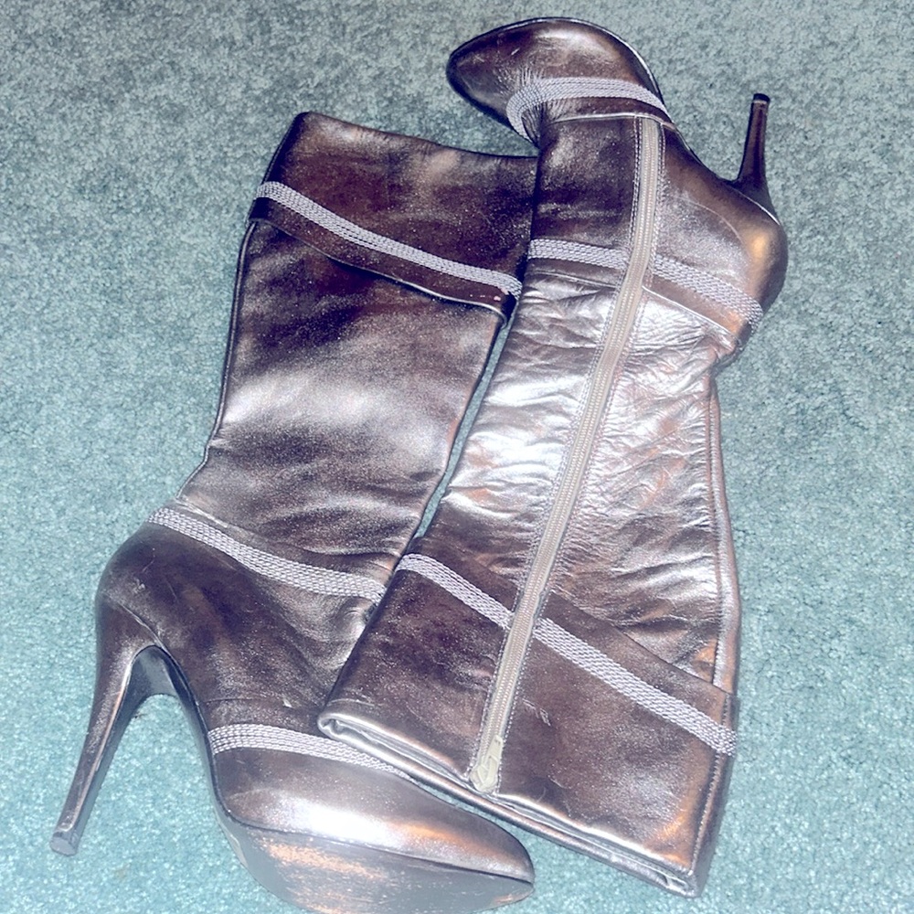 Metallic high heel Aldo boots